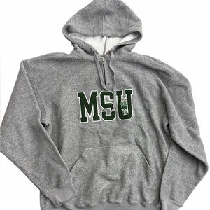 Timeout Michigan State University MSU Hoodie Gray Medium Half Zip